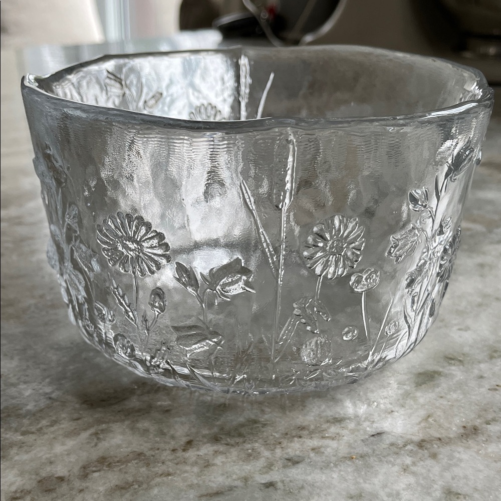 Kosta Boda Ulla Clear Glass Floral Bowl